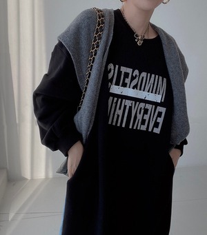 スウェットワンピース ワンピース ロング ロング丈 袖あり 長袖 ドロップショルダー ラウンドネック 襟なし オーバーサイズ スリット サイドスリット デニム ブルーデニム お得 かわいい カジュアル おしゃれ お洒落 ラフ ルーズ 個性的 存在感 柄 英字ロゴ 春 秋 冬 ロングシーズン 10代 20代 30代 学生 お出かけ 女子会 ランチ ショッピング 着回し 普段使い 体系カバー フリーサイズ ゆったり ゆる ブラック グレー アプリコット