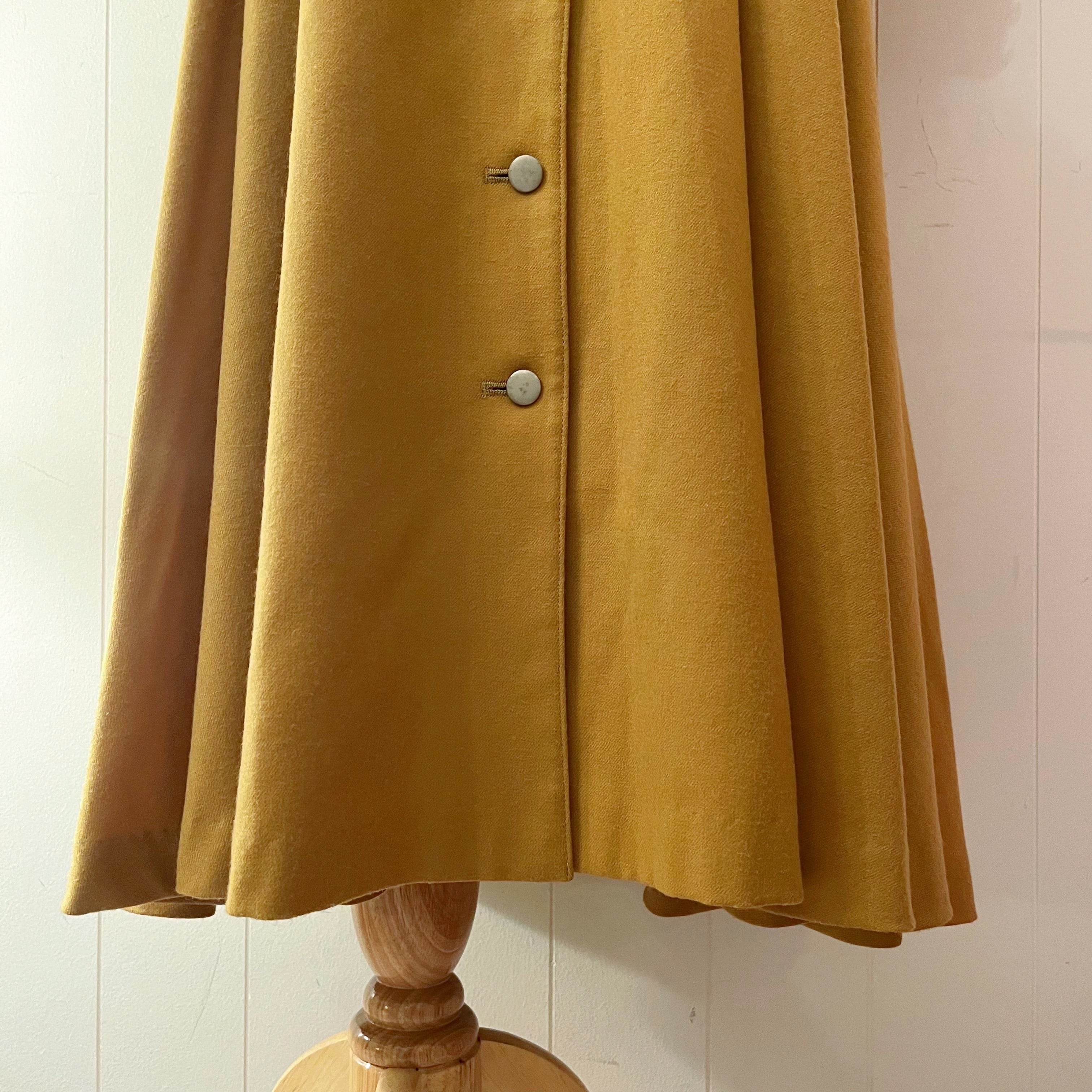 mustard front metal button one-piece