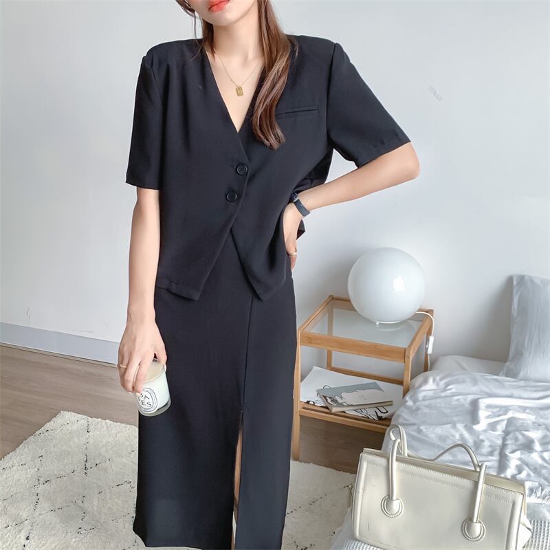 おしゃれ chic トップス+スカート セットアップ