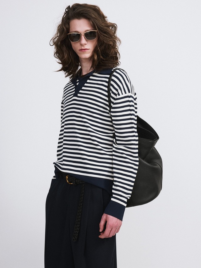 [RECTO][MEN] MARINA SUMMER POLO KNIT TOP (NAVY) 正規品 韓国ブランド 韓国通販 韓国代行 韓国ファッション レクト メンズ 日本 店舗