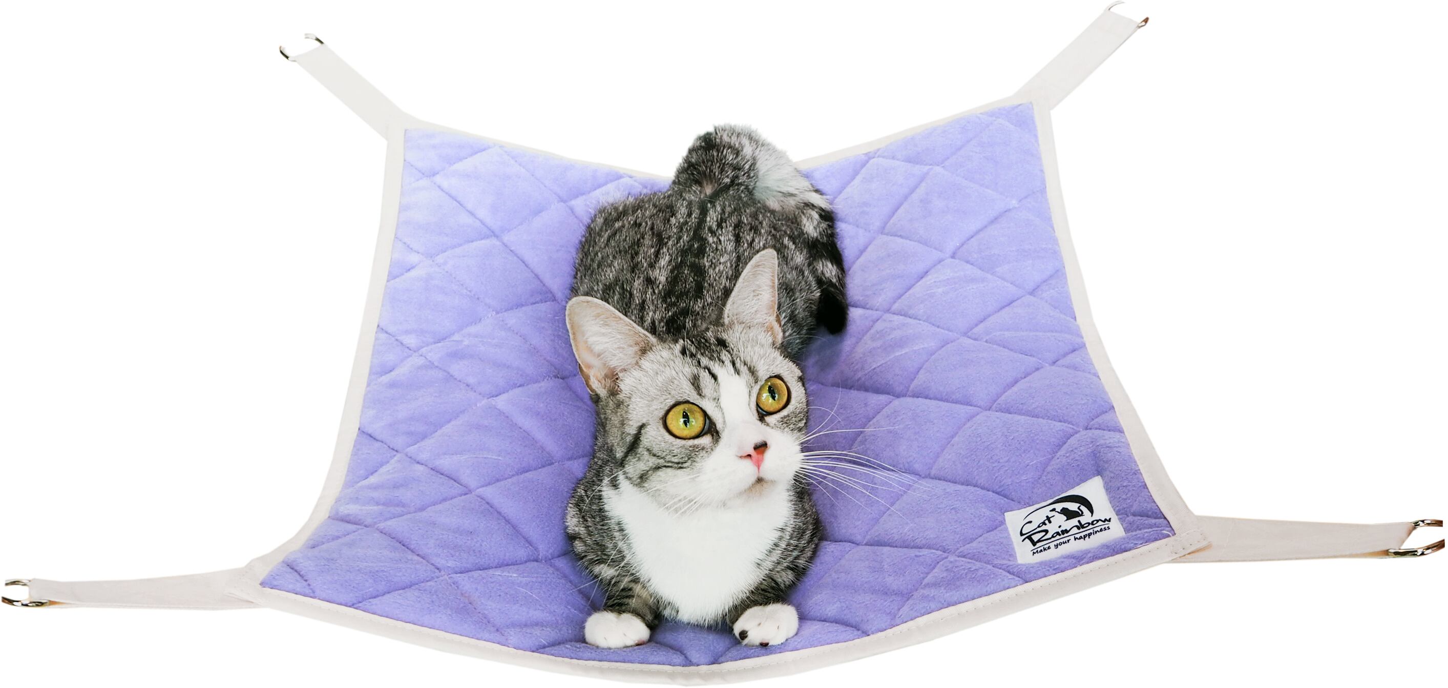 【猫ちゃん用】猫のハンモック　リバーシブルボア　グリーン/ベージュ/パープル