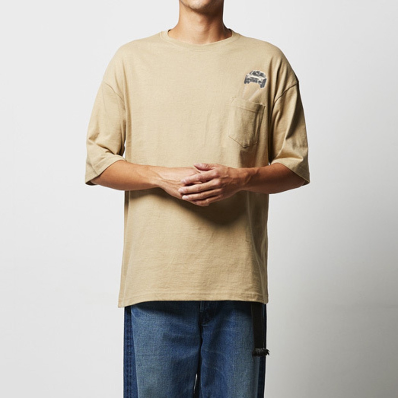 ポケTビッグシルエット TRIBUTE McRae／Sand khaki