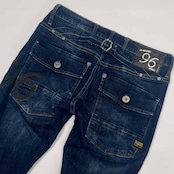 G-STAR RAW 5620 96刺繍 ジースター ロウ 立体裁断 バイカー デニム スキニーパンツ W27/インディゴ レディース