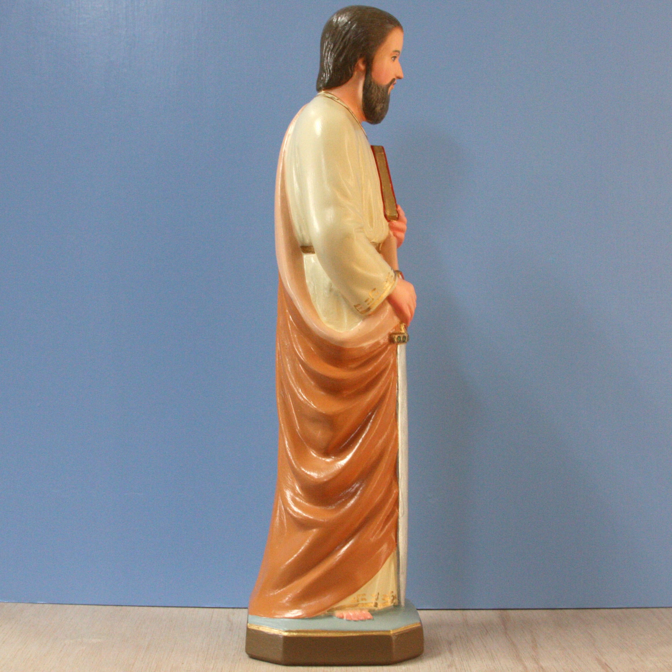聖パウロ像【34cm】室内用カラー仕上げ | 中田ザビエル工房