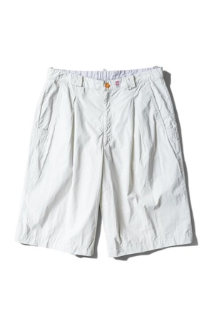 90's "TOM TAILOR" Light-Gray Color Cotton Inverted Pleats Short Slacks