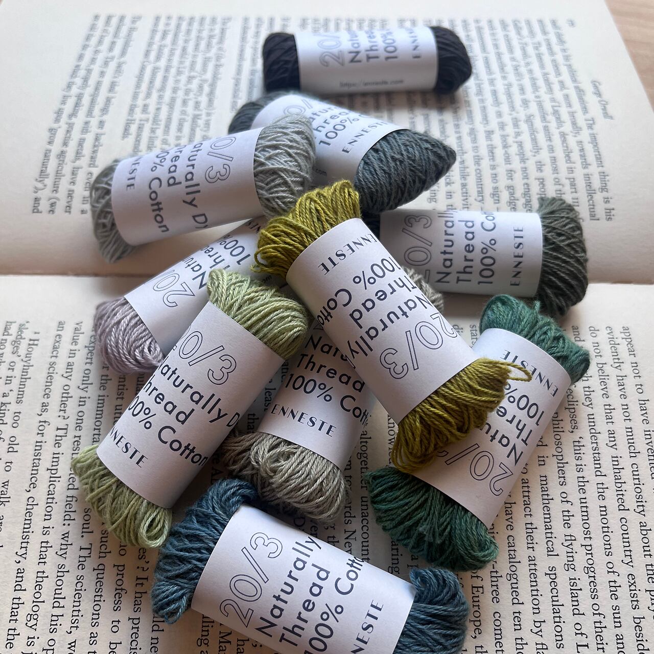 草木染 20/3細糸cotton - 10色セットgreennなどforest系