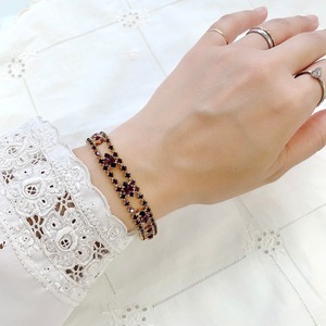 チェコスロバキア パープルガラスのブレスレット