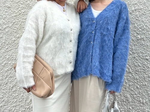 【ROSIEE】ブラッシュ加工起毛ニットカーディガン