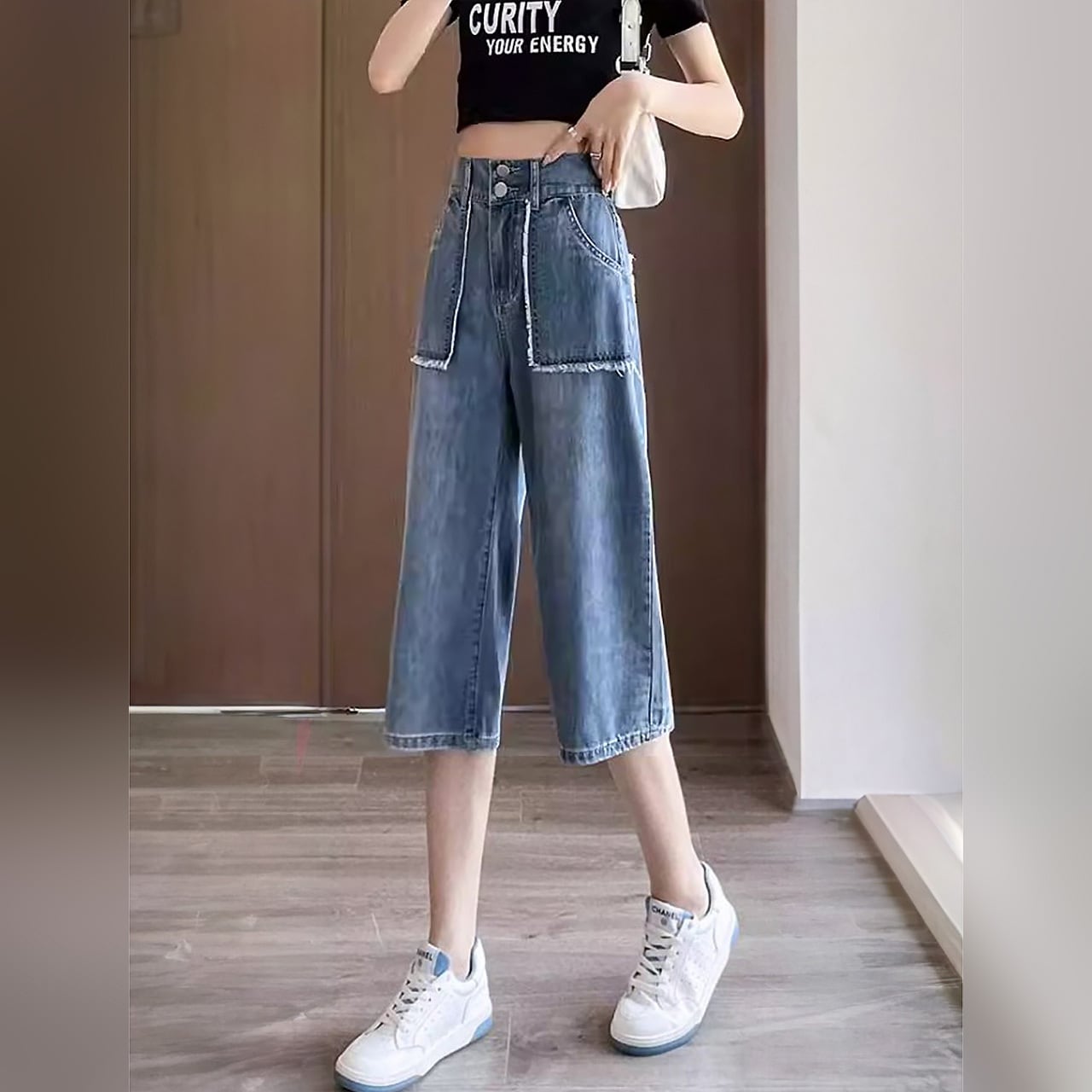 デニムハーフパンツ　BEAUTY&YOUTH 全2色 デニム6分丈ハーフパンツ 膝下 ハーフパンツ ショートパンツ 六