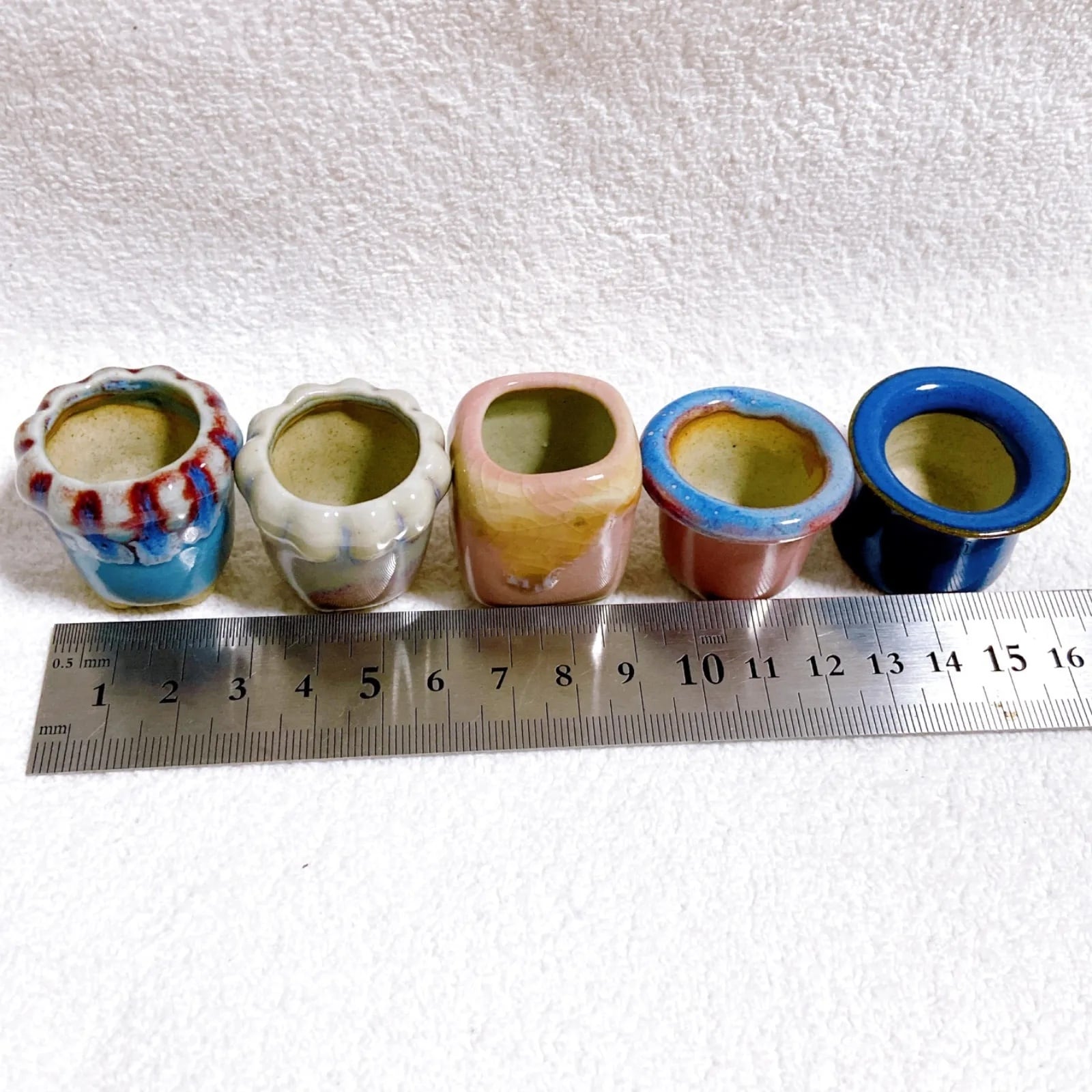 お得アソート 陶器製植木鉢 5点セット】 豆盆栽やコケ盆栽などに！ 苔