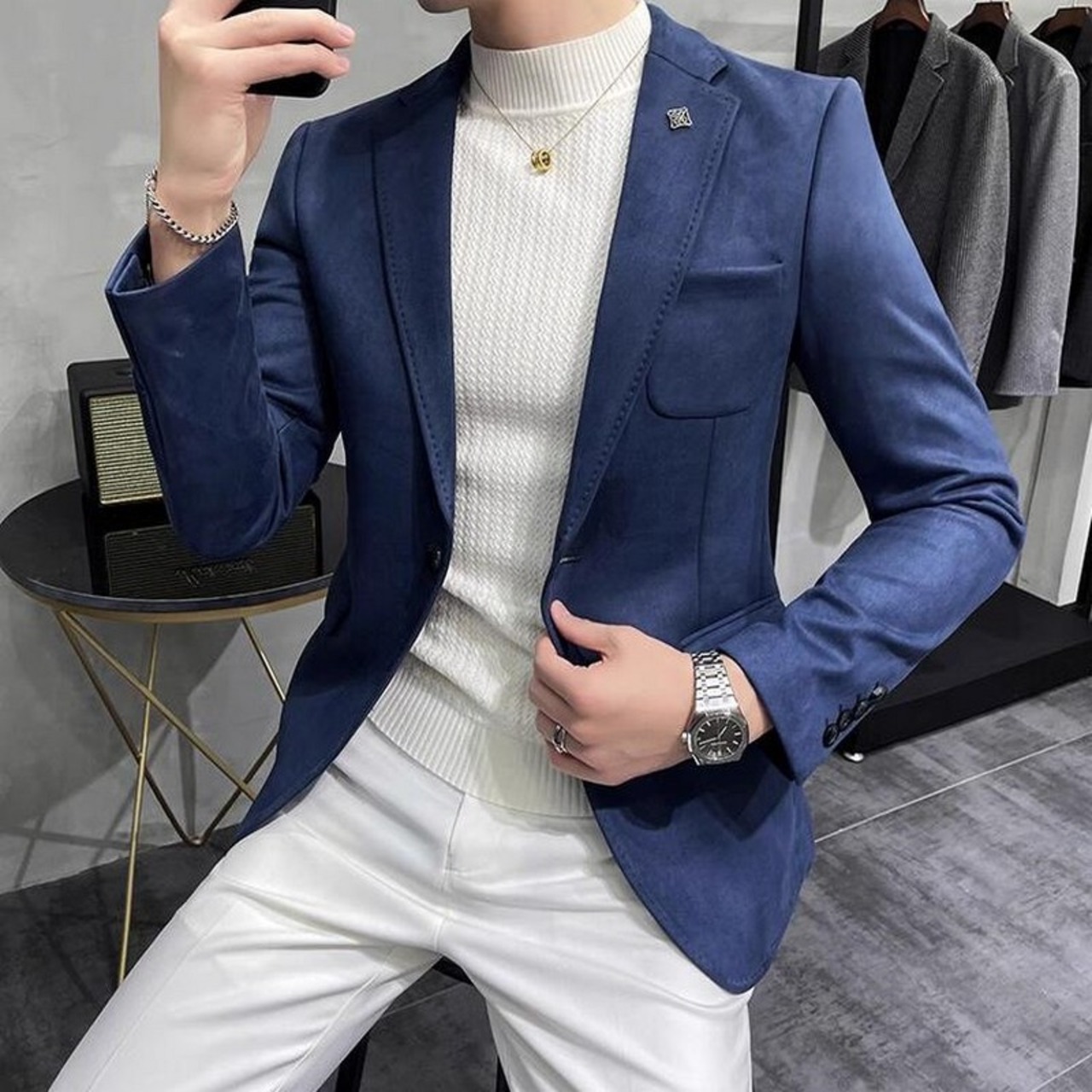 suede suit jacket 00227