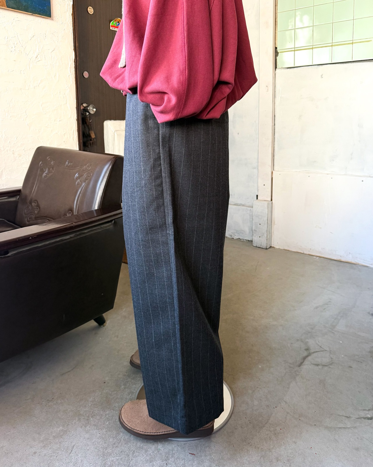 【maison de soil WOMEN】WOOL SERGE 2TUCK WIDE EASY