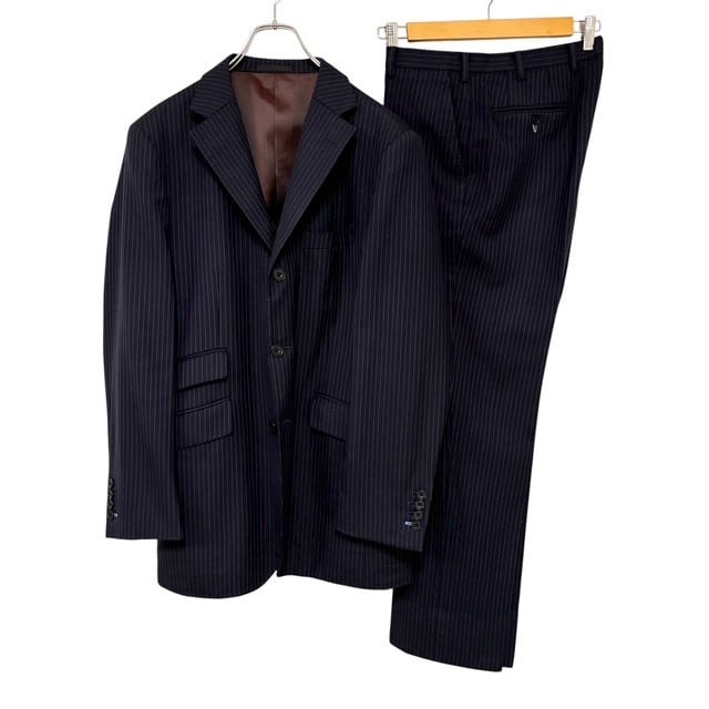 バーバリーLDN BB7 2XL ブラックカラー スーツ ストライプ SP120 バーバリーLDN BB7 2XL ブラックカラー スーツ ストライプ SP120