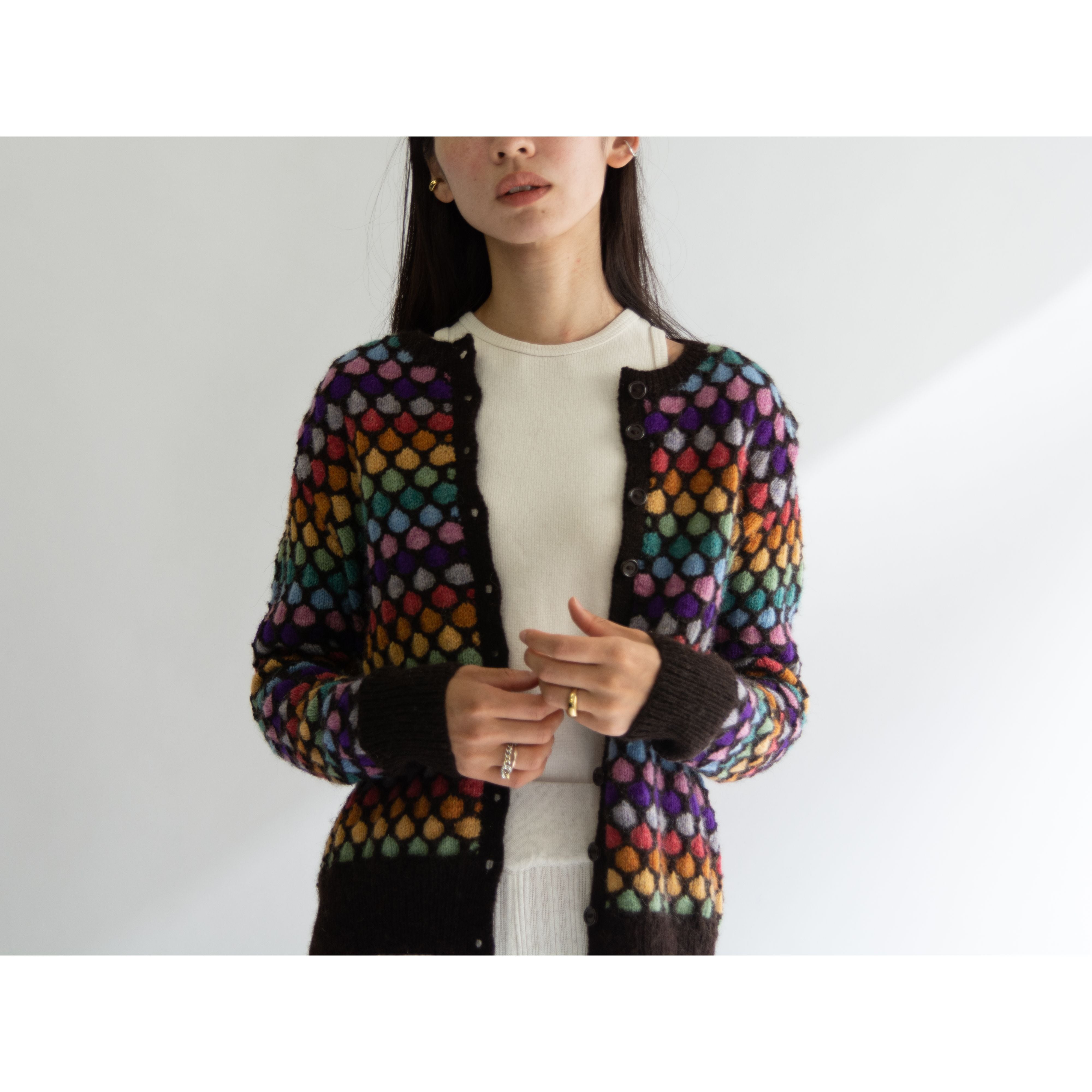 Valerie Dunlop】Handmade in England 100% Wool Honeycomb Cardigan ...