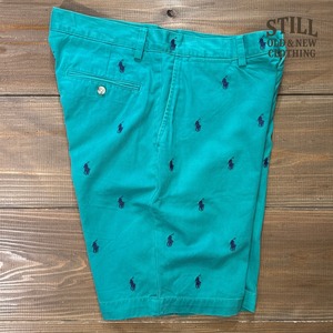 1990's  POLO by Ralph Lauren GREEN COTTON SHORTS 【サイズ表記 32】 / 1990年代 ポロ ラルフローレン グリーン コットン ショーツ