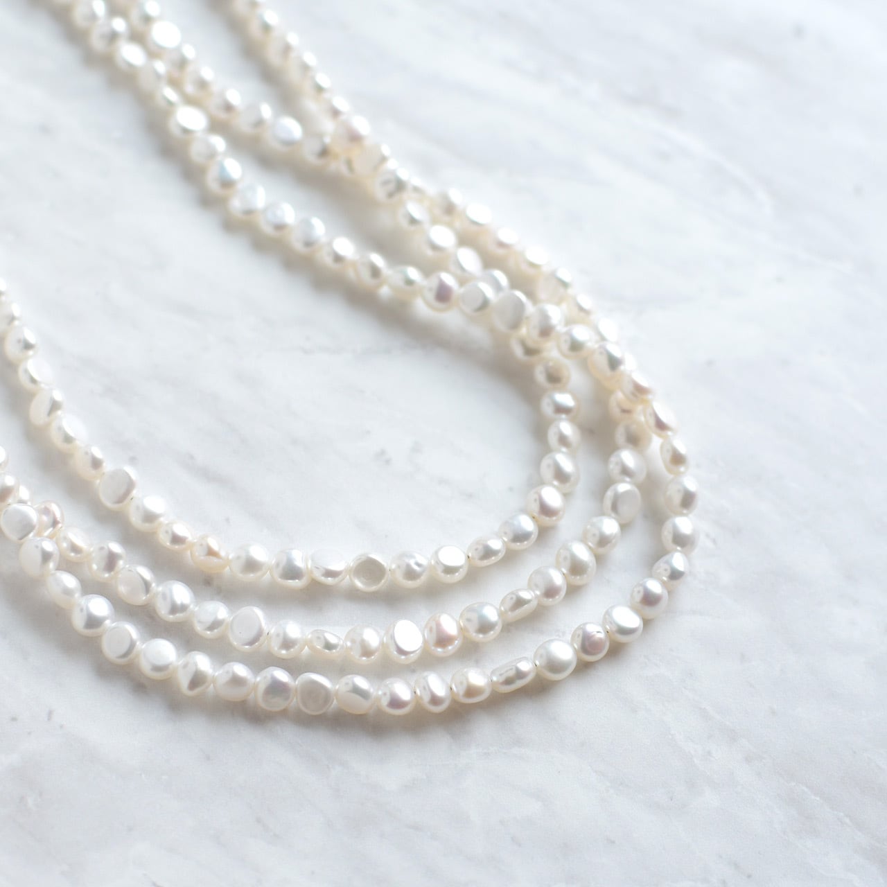 120cm ロングネックレス 淡水バロックパール / 約5.0mm 小粒パールが