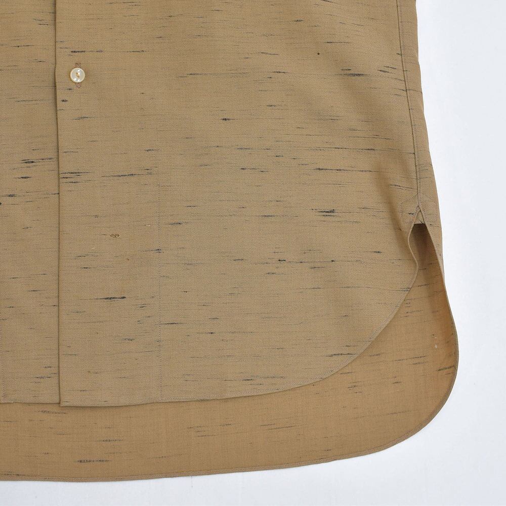 50s T.Inada カスリ柄 ウール オープンカラーシャツ 開襟シャツ 絣柄