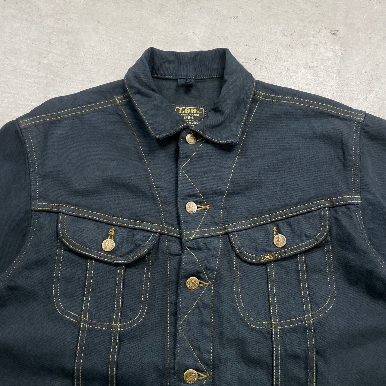 80年代 Lee リー ブラックデニムジャケット PATD-153436 メンズL 古着 
