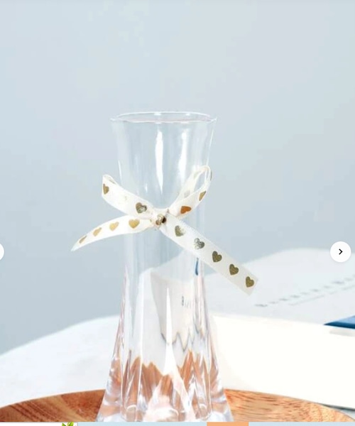 1個 ハートパターン 蝶々結びデコレーション 花瓶