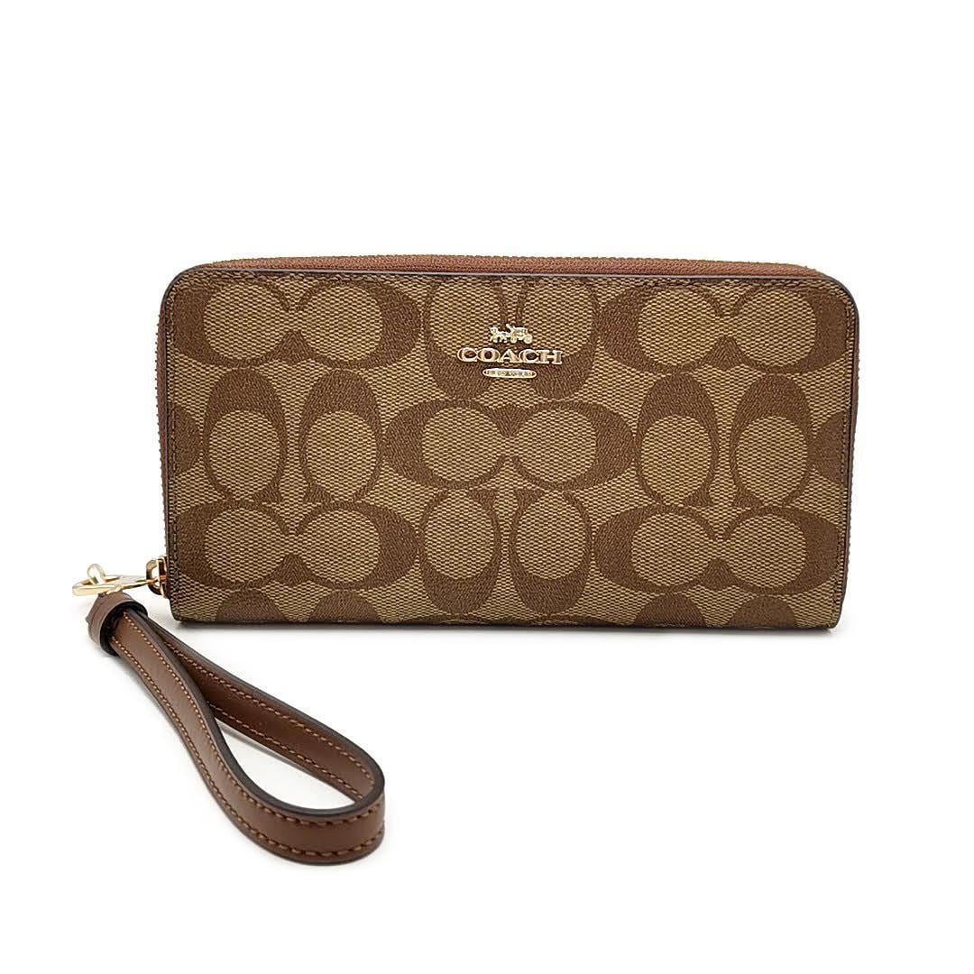 超美品 コーチ COACH 長財布 ラウンドファスナー 03-23062704