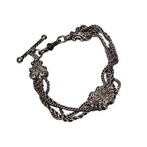 antique victorian silver quadruple bracelet with bar