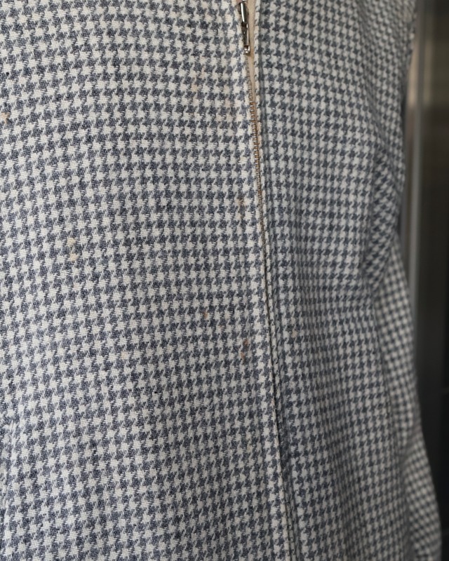 houndstooth zip up blouson