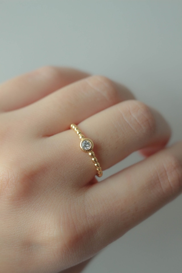 Open Beads Zirconia Ring