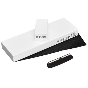 【ALTSTONE 深 #1000 コンパクトサイズ 名倉・滑止・角度補助具 付き】  滑かな研ぎ味 包丁研ぎ 中砥石 1000番 セラミック砥石  日本製 ◇送料：全国一律無料