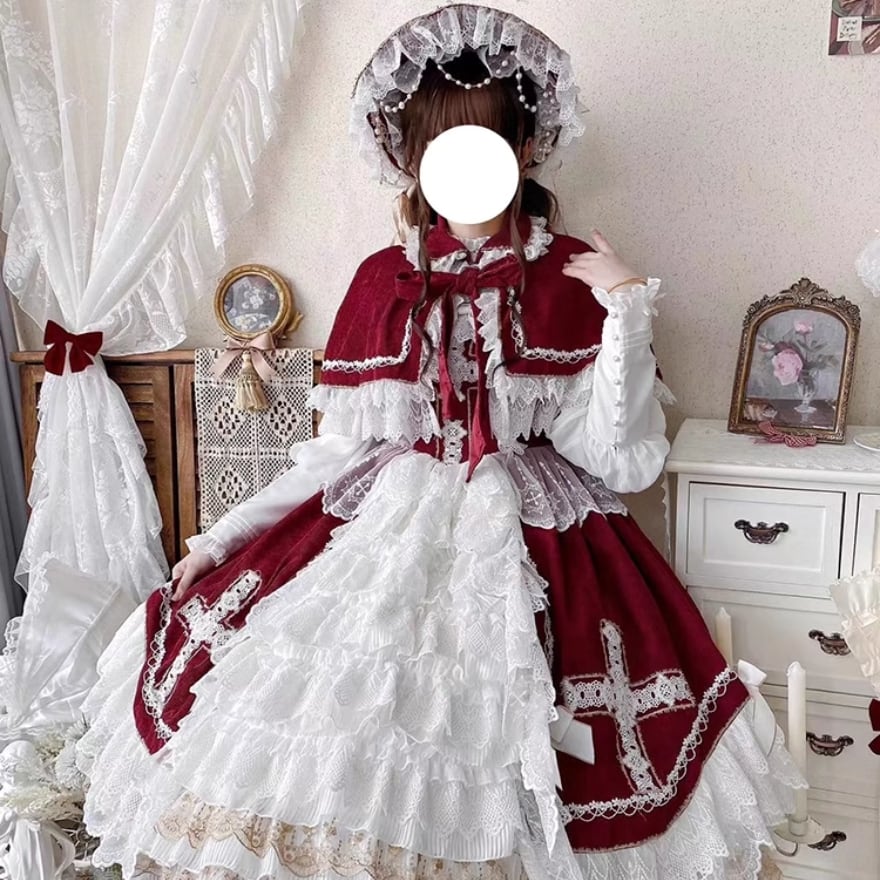 【もっぷ】ゴスロリドレス ボンネット付き　XLサイズ 531676073a6814714aa9c283dd2c81