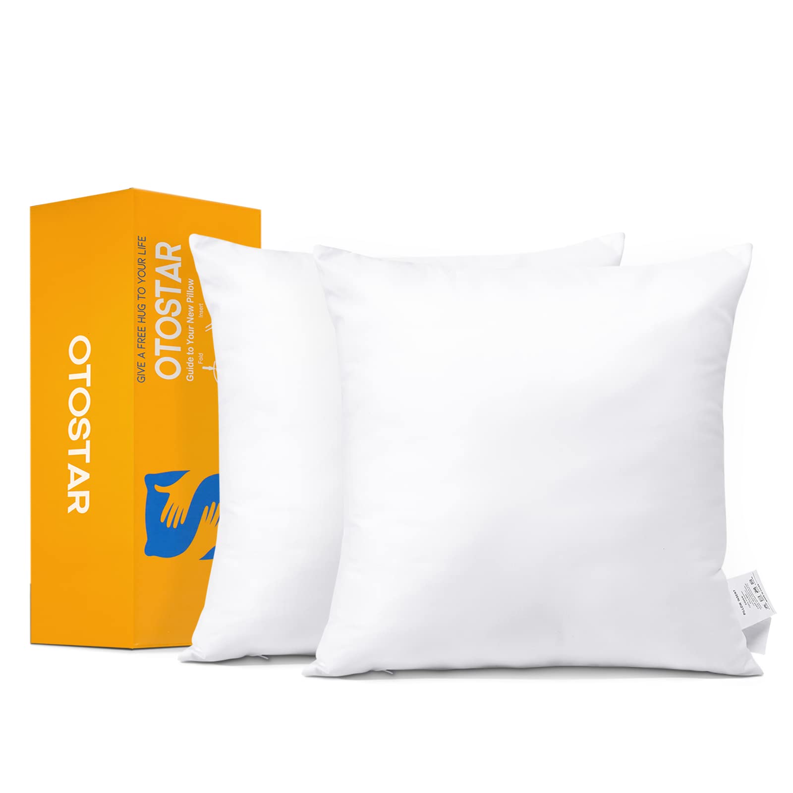 Otostar クッション 中身 40x40cm 2個セット ヌードクッション 柔らかい フワフワ 正方形 インナー 本体 ファスナーつき 中綿入り可能 無印 無地 スクエア 通気性 部屋 インテリア 椅子 ソファー用(2, 40x40)