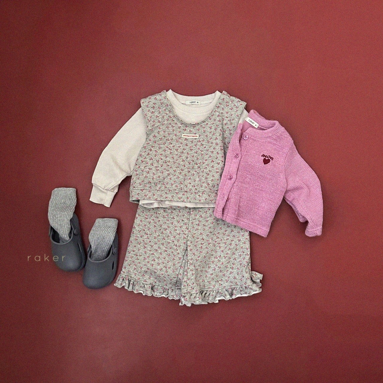 韓国子供服 / 26Autumn / raker / コージー フリル 7分丈パンツ / キッズ服 / 秋服 *XS~XXL*