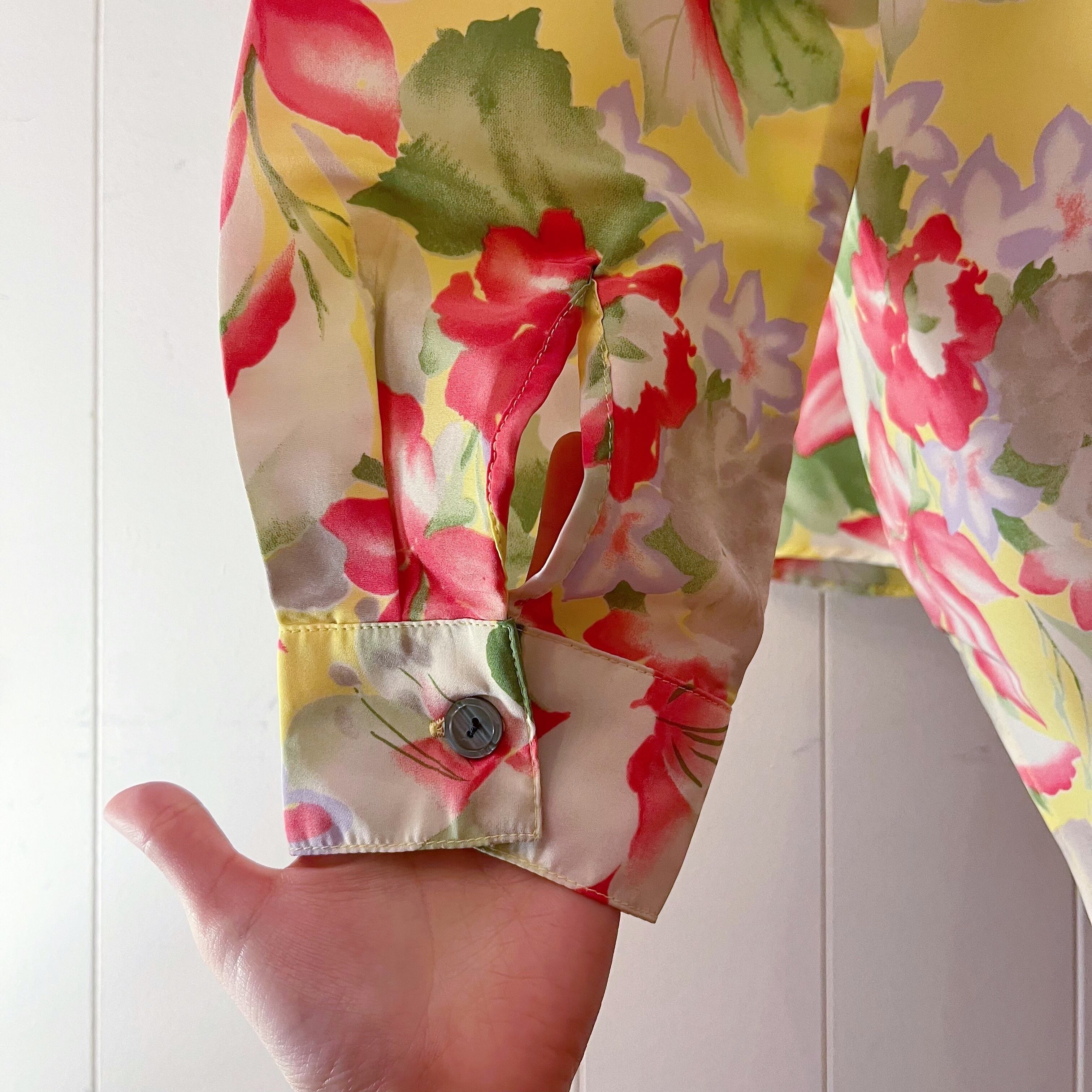 neon yellow flower blouse