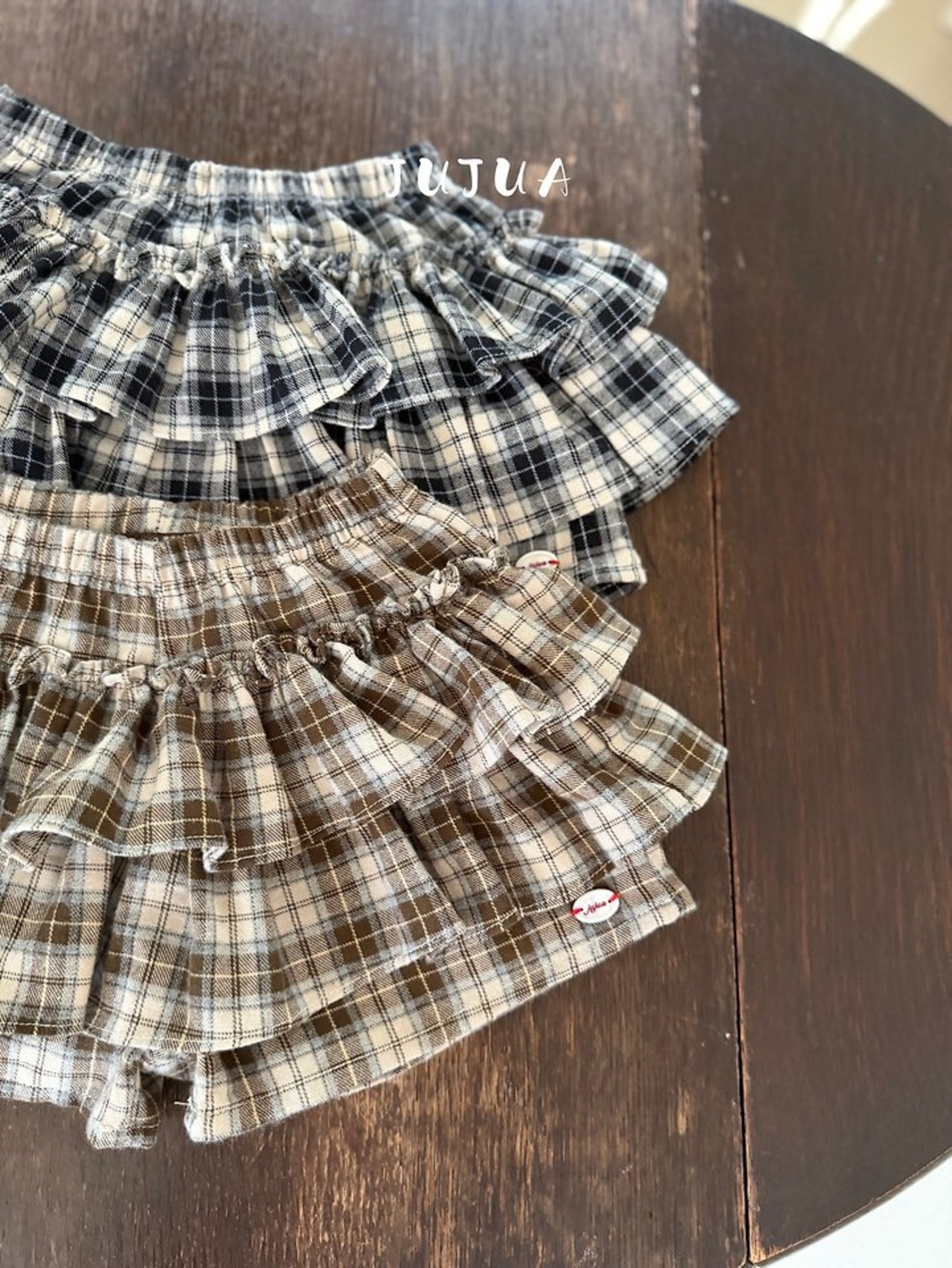 韓国子供服 / JUJUA / 26Autumn / ロマンチックチェック フリルパンツ / 秋服 *XS~XL*