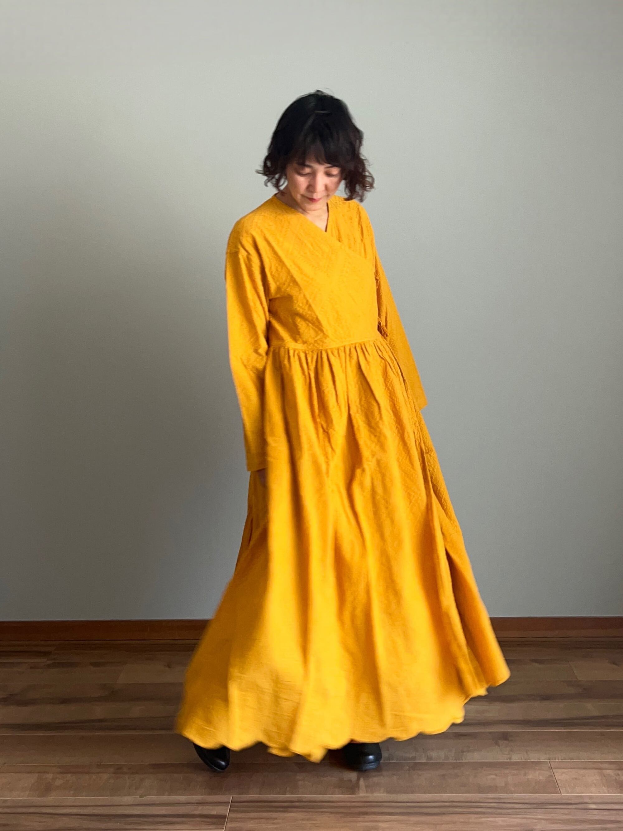 コットンカシュクールドレス