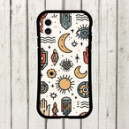 受注生産 iPhoneケース 手と目と太陽の神秘護符柄｜魔除けアート TALM054B