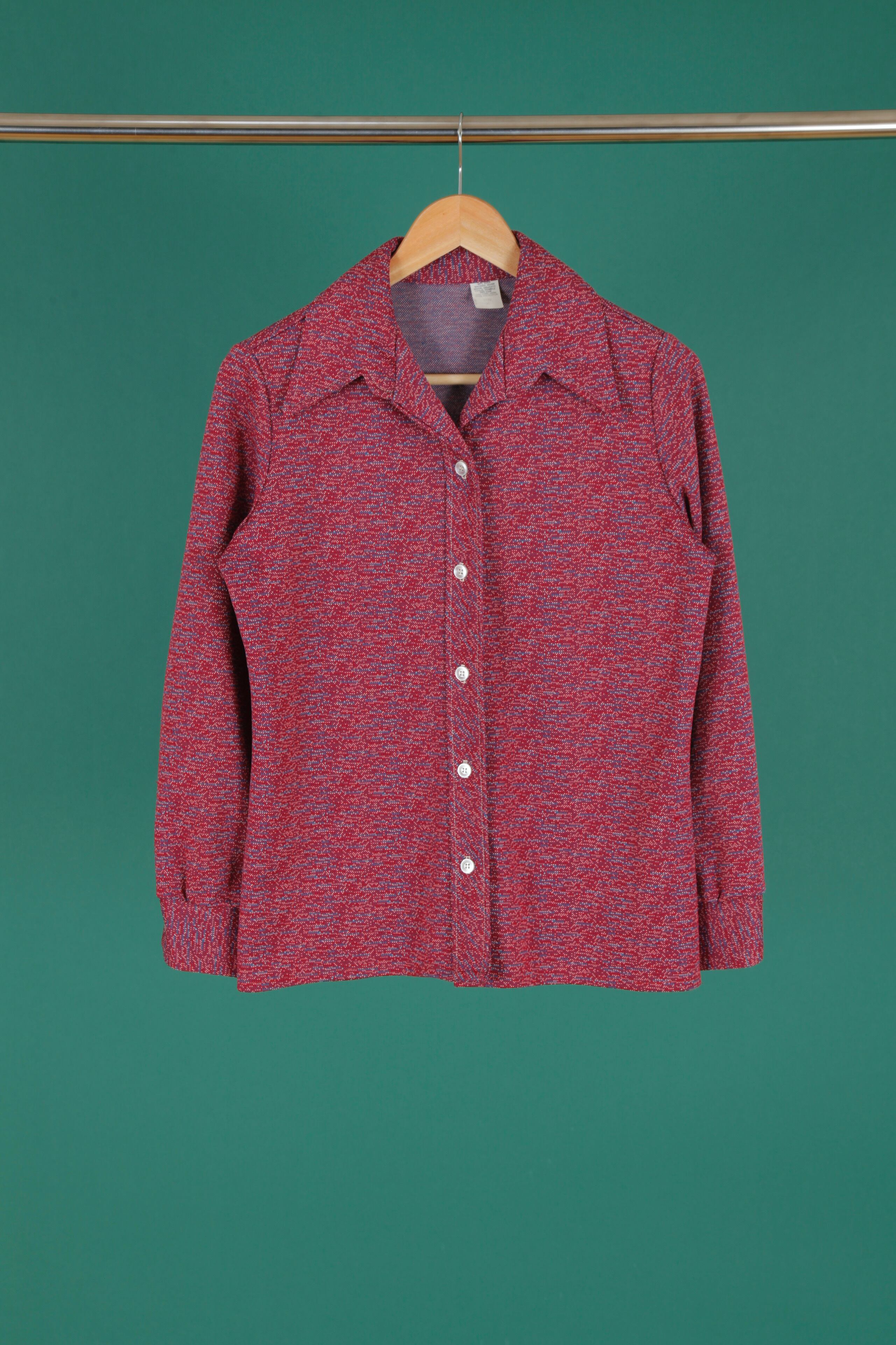 1970s Multi pattern polyester shirt