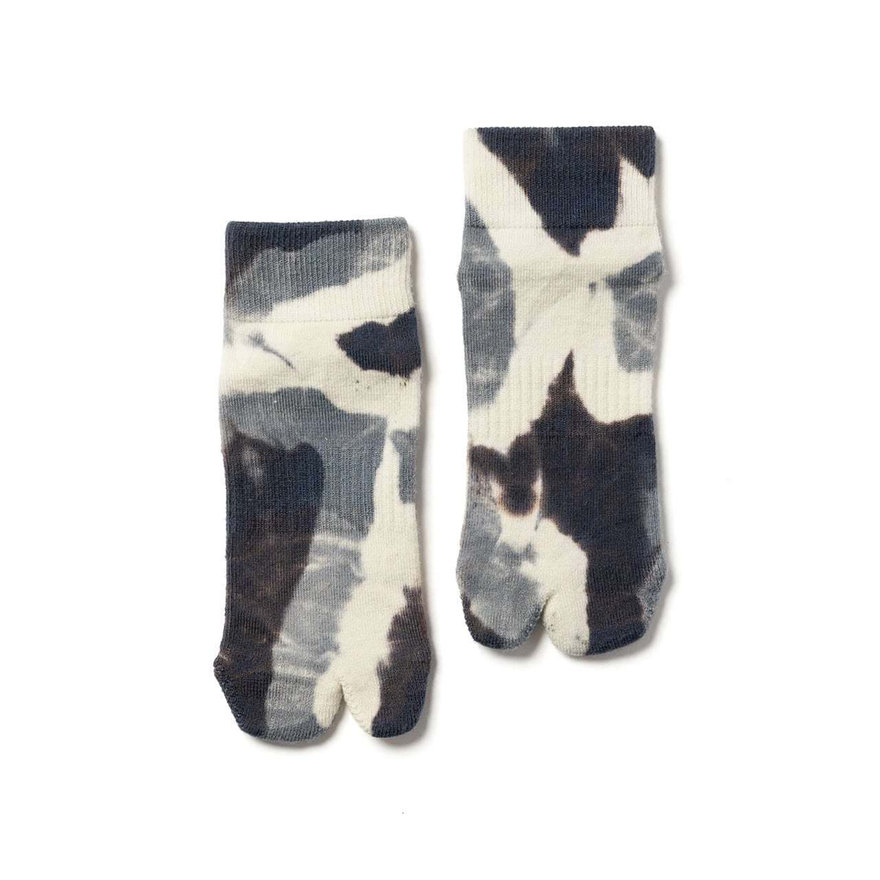 Tie Dye Merino Wool Ankle Socks（Smoke × Charcoal） | NODAL