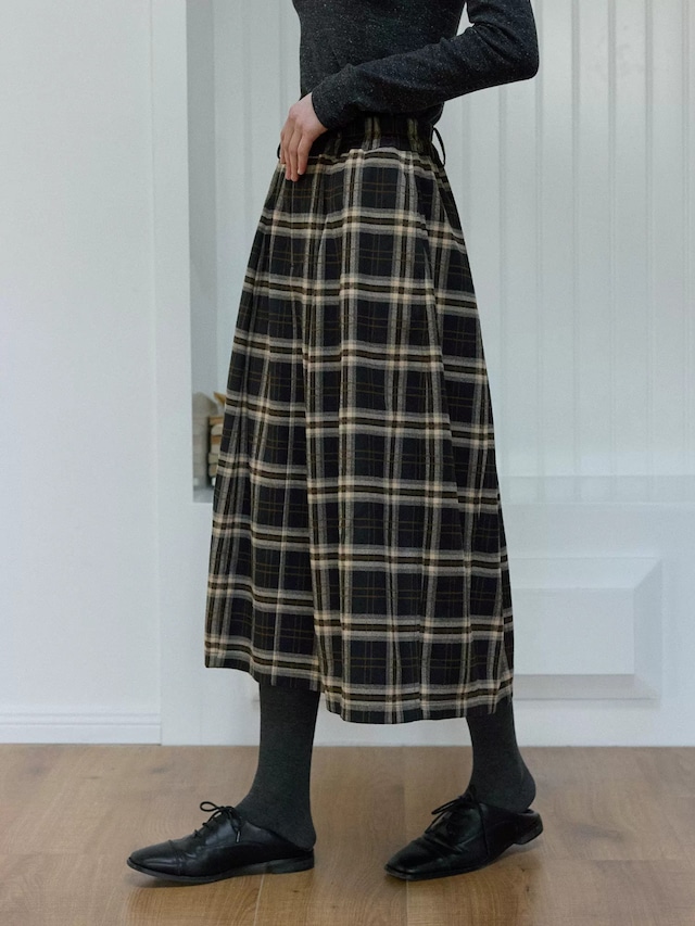 Bourgeon Vintage Check Tucked Skirt F0821