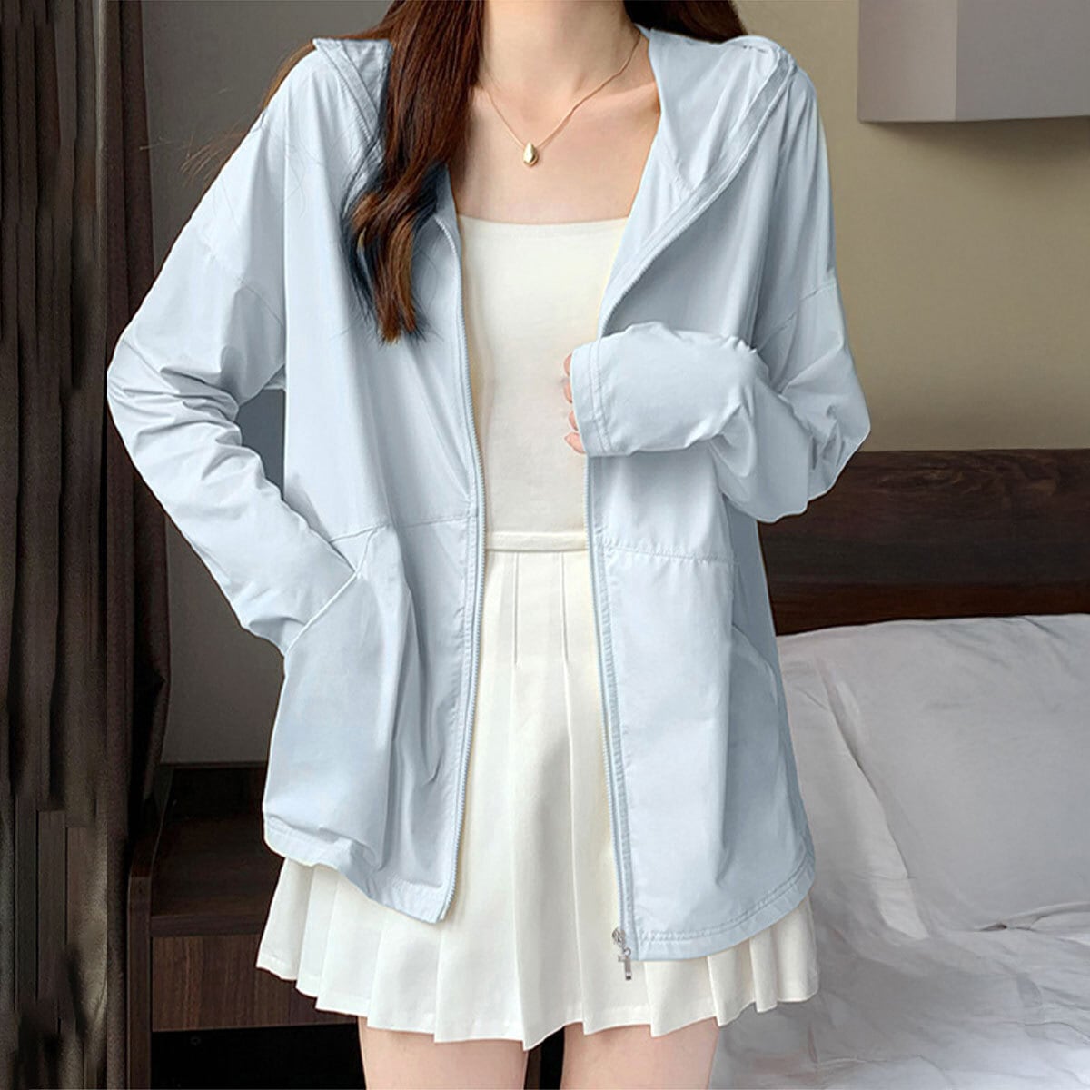 UV パーカー 接触冷感 レディース 夏 韓国 羽織り 大人 カジュアル おしゃれ ゆったり オーバーサイズ 紫外線対策 日焼け防止 薄手 UPF50+ 涼しい アウター サマー カーディガン 大人可愛い 大人女子