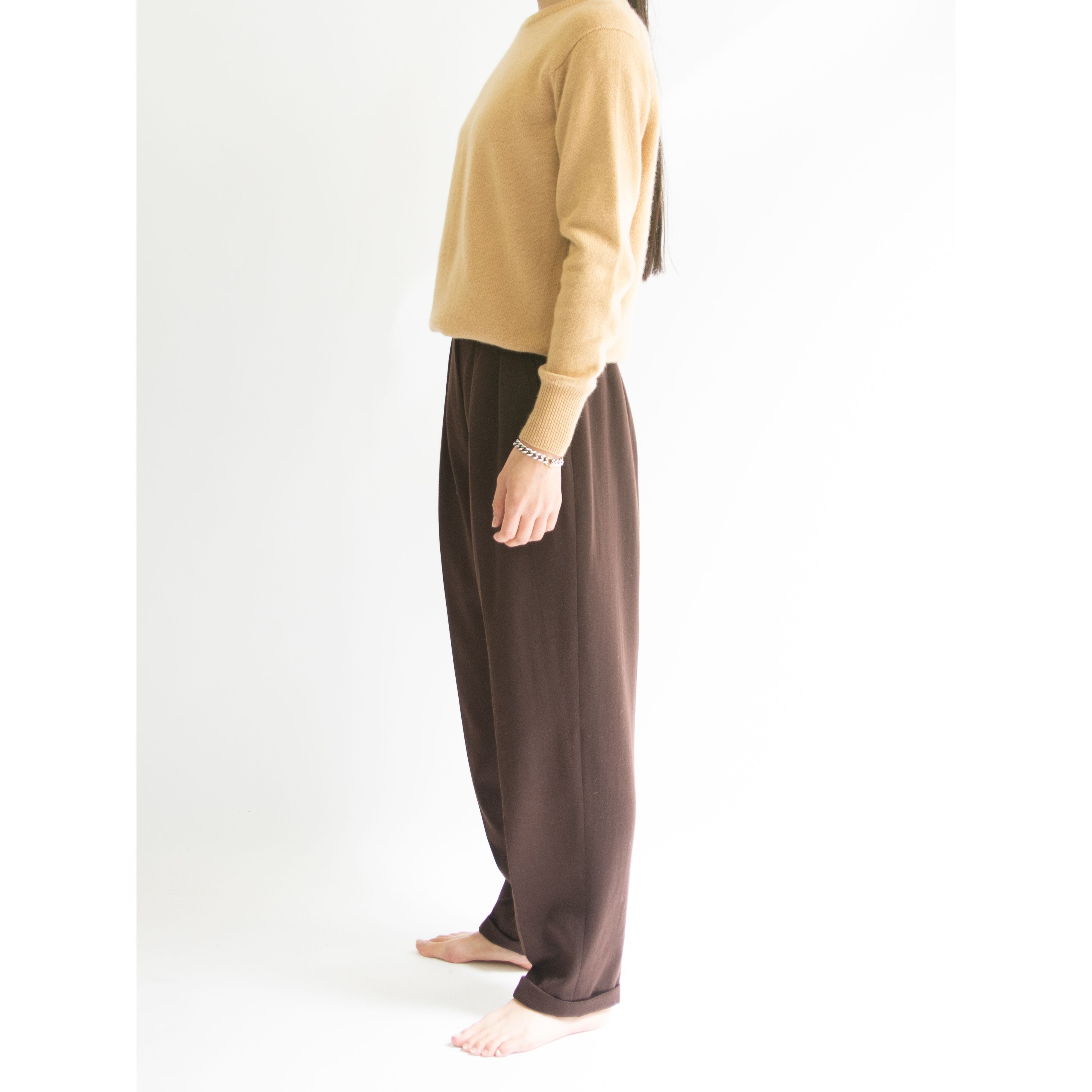 KENZO　ケンゾー　綿１００％　スラックス　ツータック　オレンジブラウン　美品６６cm裾幅