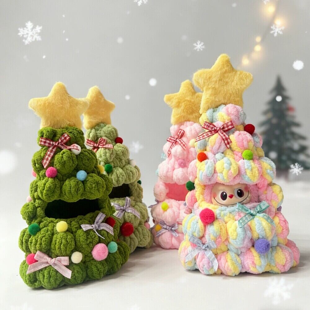究極に可愛い♡ Labubu 4.0 10cm クリスマス ツリー コスチューム もふもふ 手作り ほっこり 可愛い ラブブ 着せ替え 癒やしの可愛さ ラブブ