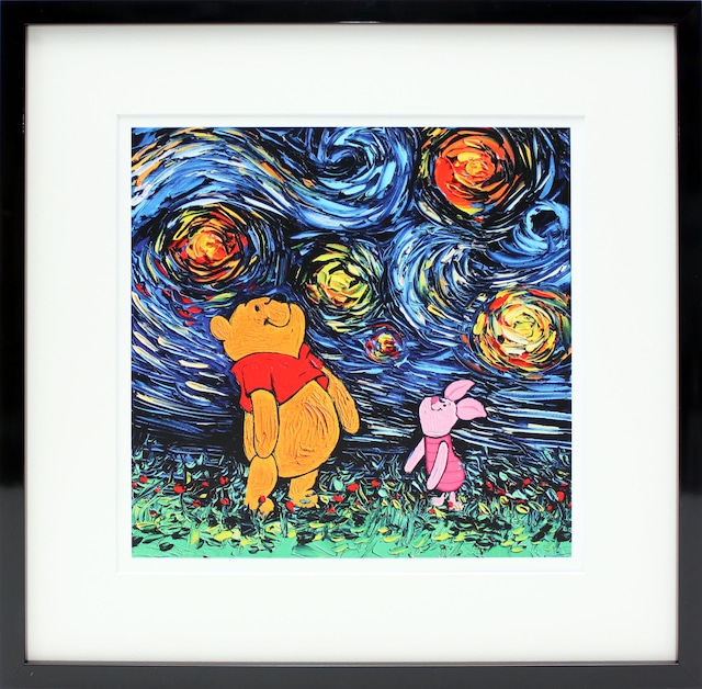 ディズニー アート「アジャ トリアー/くまのプーさん」額縁2種展開 展示用フック 作品証明書付き 限定アートポスター