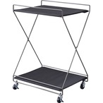 フォールディングワゴン S MIP-81BK 2段 カート キャスター 折りたたみ コンパクト 省スペース スチール おしゃれ ブラック 棚 ラック