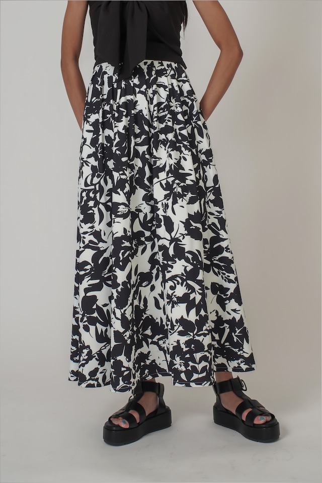 FLOWER PRINTED FLAIR SKIRT