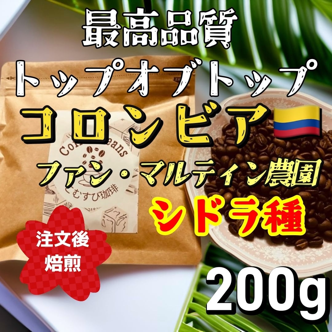 自家焙煎コーヒー豆 コロンビア ファン・マルティン農園 シドラ種 200g