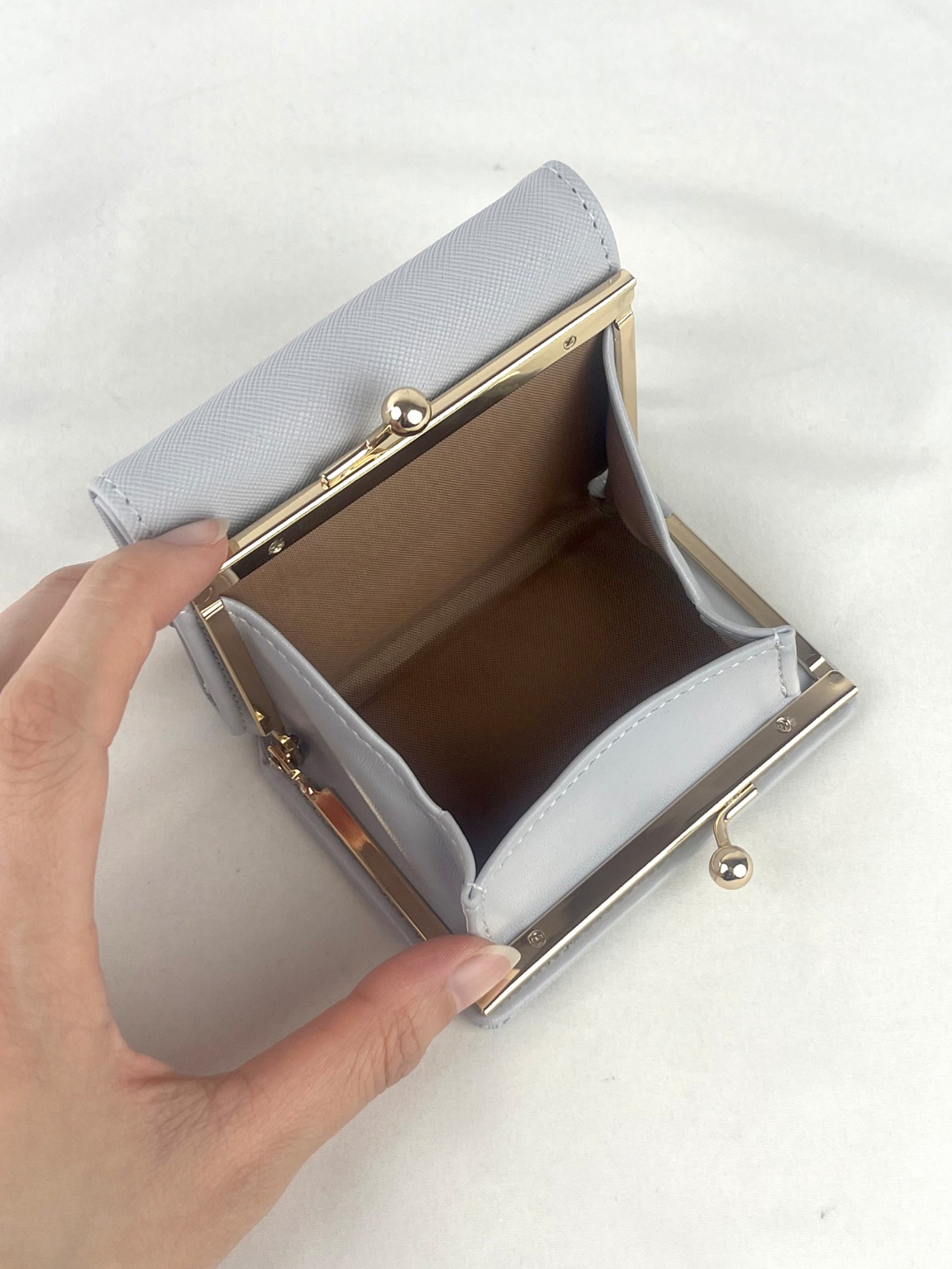 フルール がま口 3つ折財布 コンパクト ミニ財布 スタッズ付き ガールズ レディス JW-0637の画像08