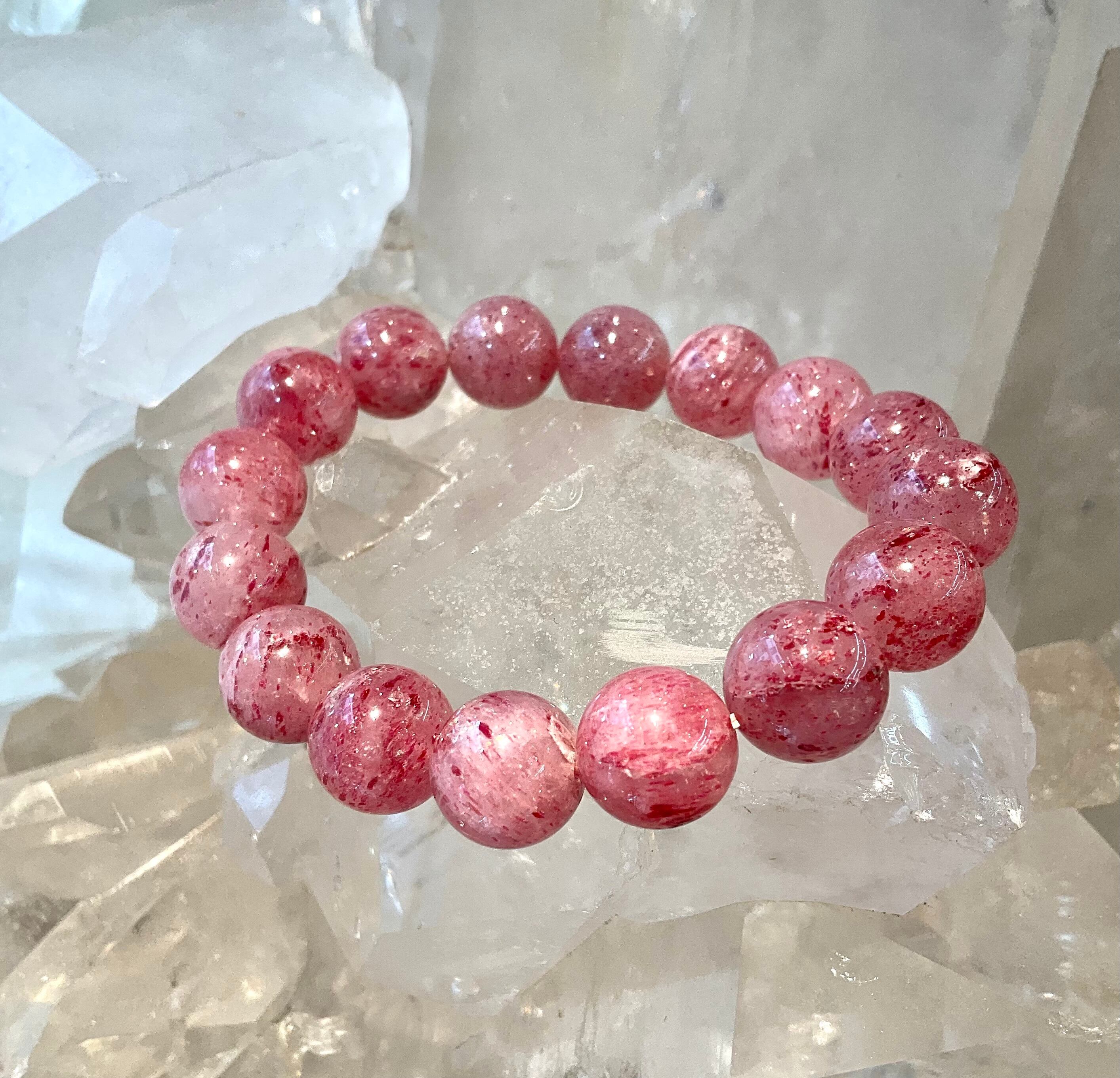 ピンクタイガーアイとストロベリークオーツ！ズドーンとくる！ ピンク