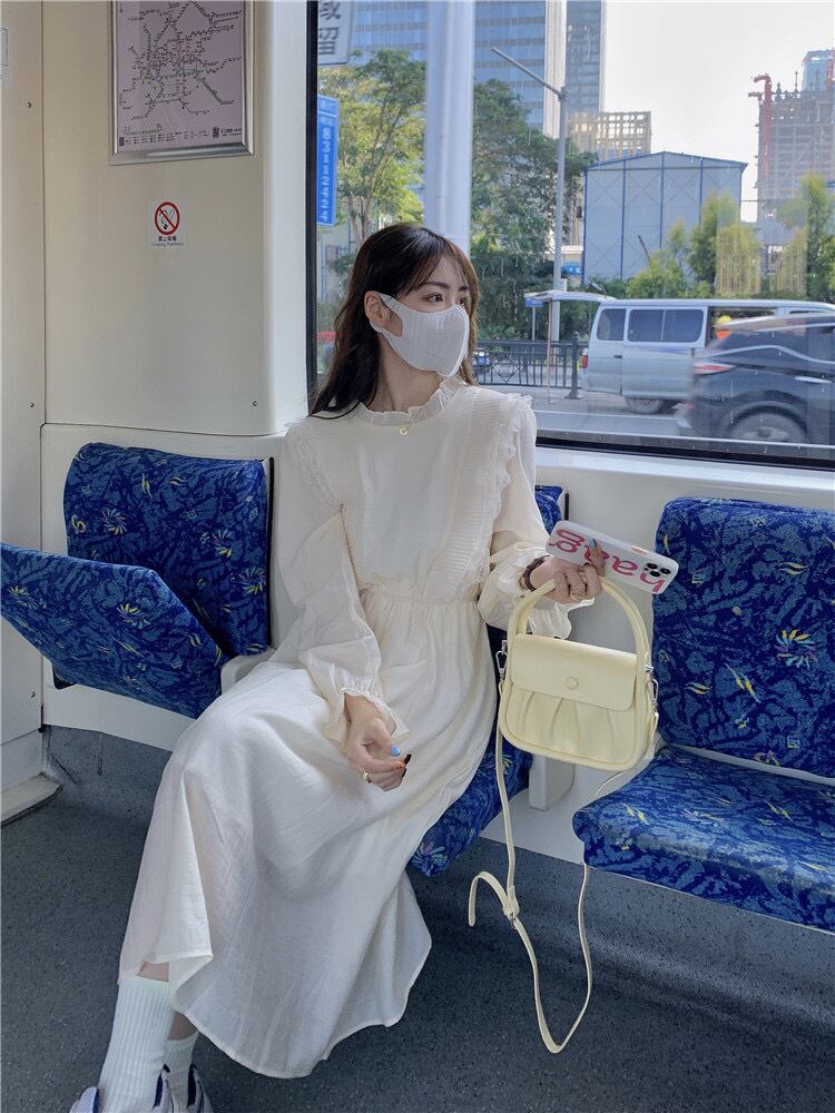 ミニワンピース 韓国通販 白 フレンチガーリー 22正規激安 ミニワンピース 韓国通販 白 フレンチガーリー 22正規激安