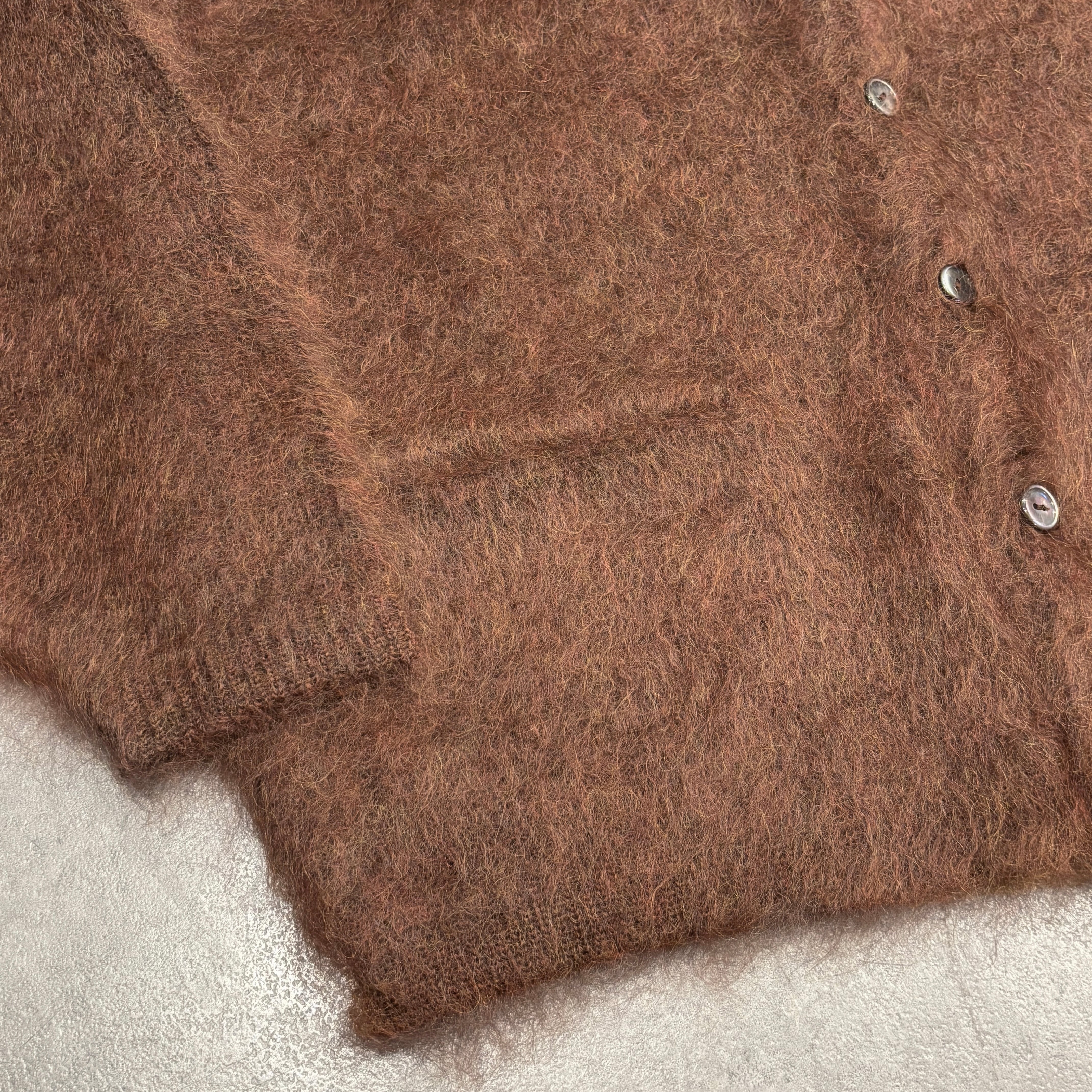 A.R.P.®︎ Premium Classic Mohair Cardigan W/Pocket 42 - Mahogany