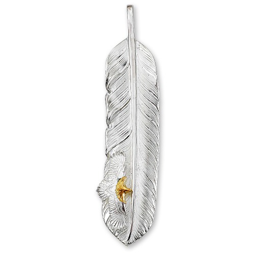 【鷲見太郎　Pendant　ペンダント】Lフライトフェザーペンダント02 w/eg-06YGS【送料無料】